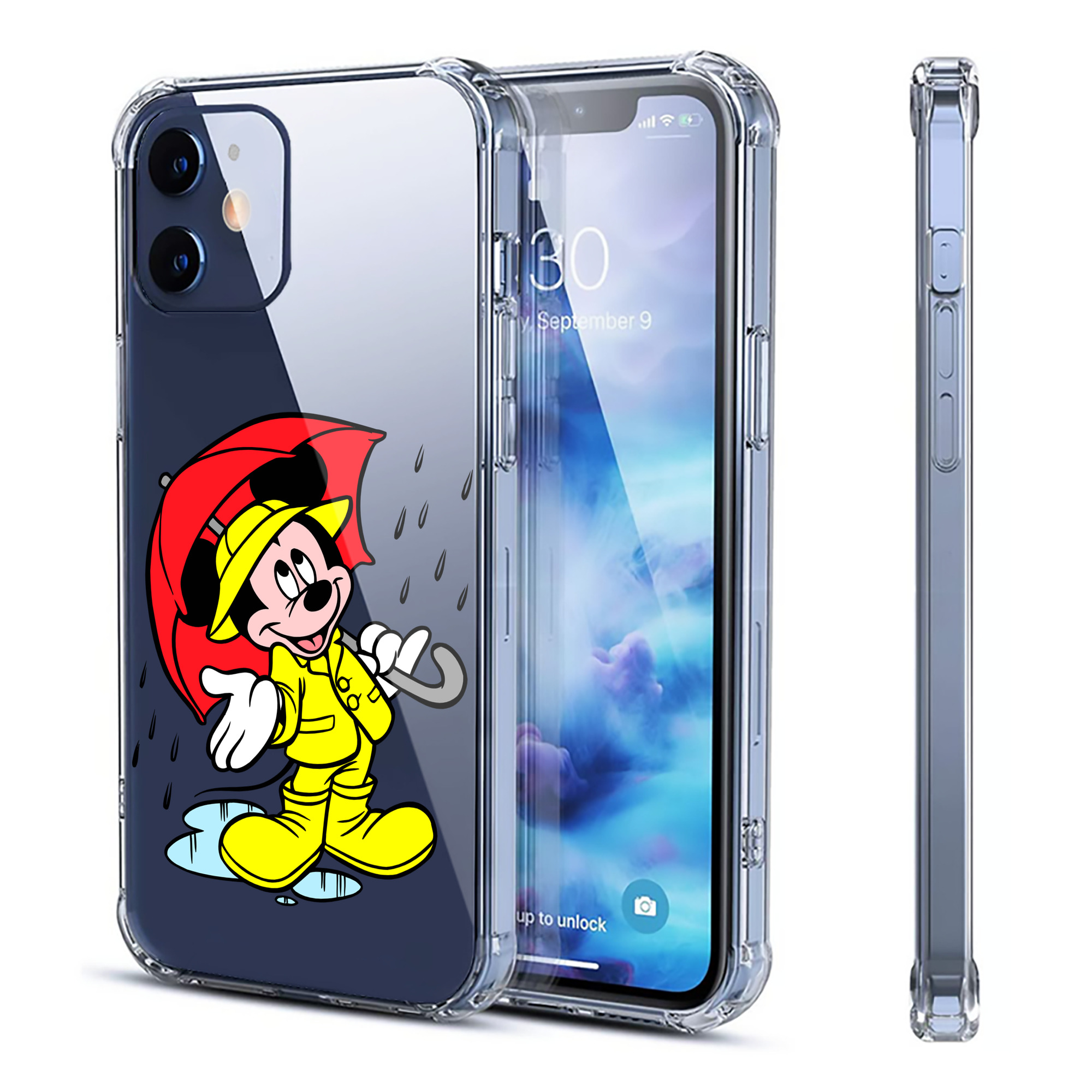 （画像用） ミッキーマウス Mickey Mouse 【iPhone 12シリーズ対応】透明スマホケース（クリアソフトケース）